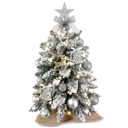 2ft Mini Flocked Christmas Tree with Lights