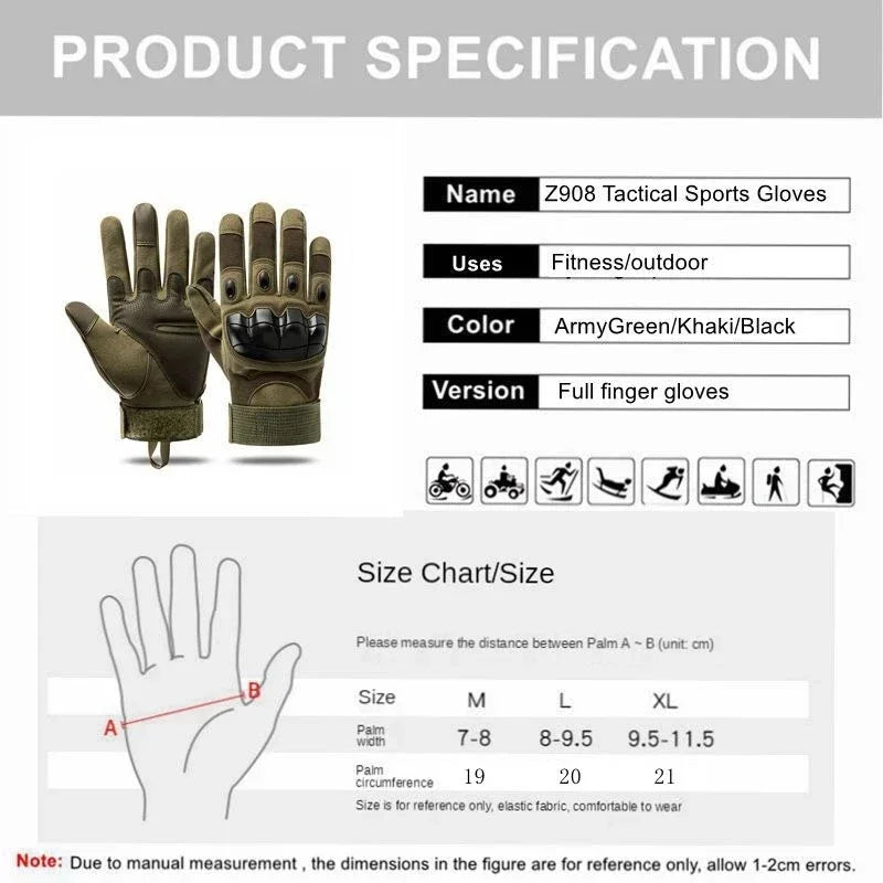 Tactical Military Full Finger Gloves