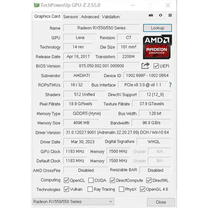 SOYO RX 550 4G GPU