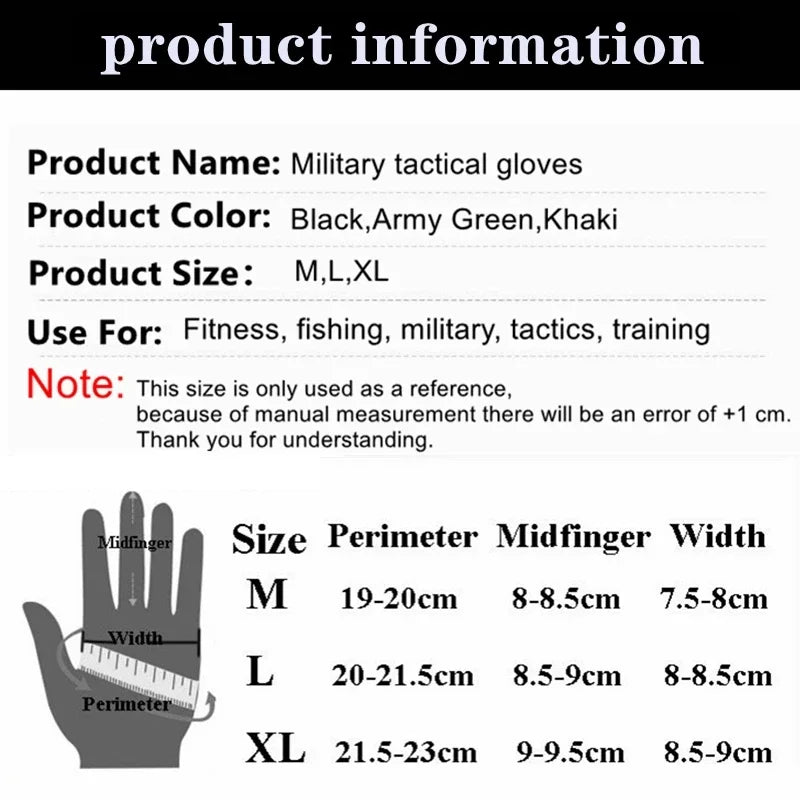 Tactical Fingerless Military Gloves