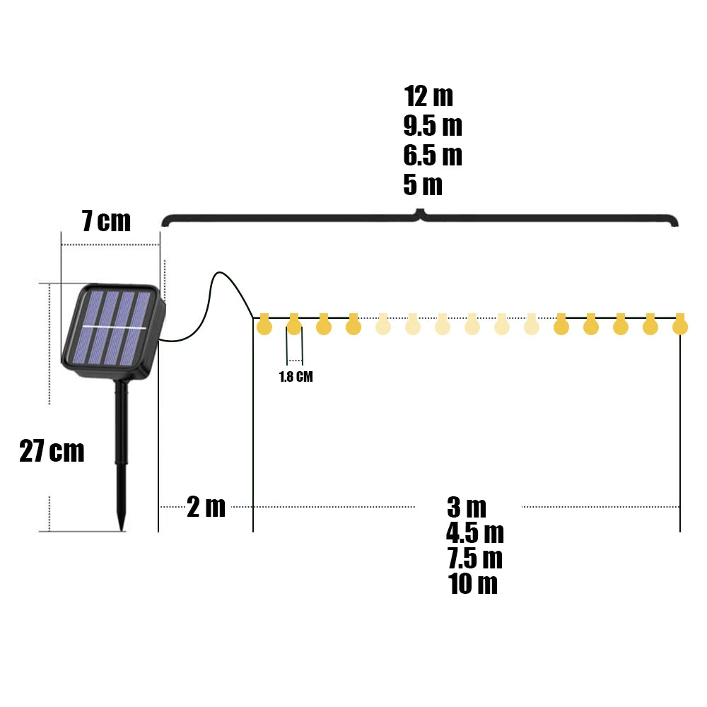 100 LED Solar Fairy Lights