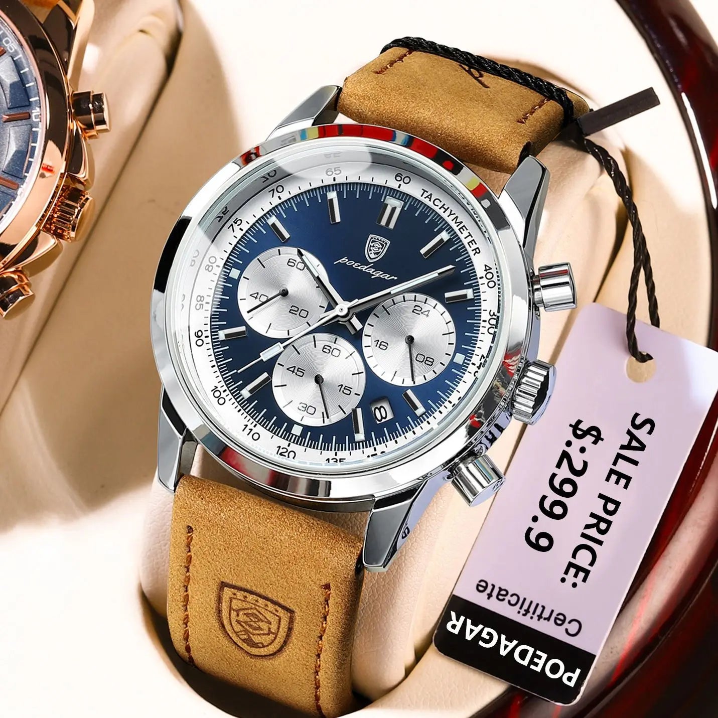 POEDAGAR Luxury Chronograph Watch