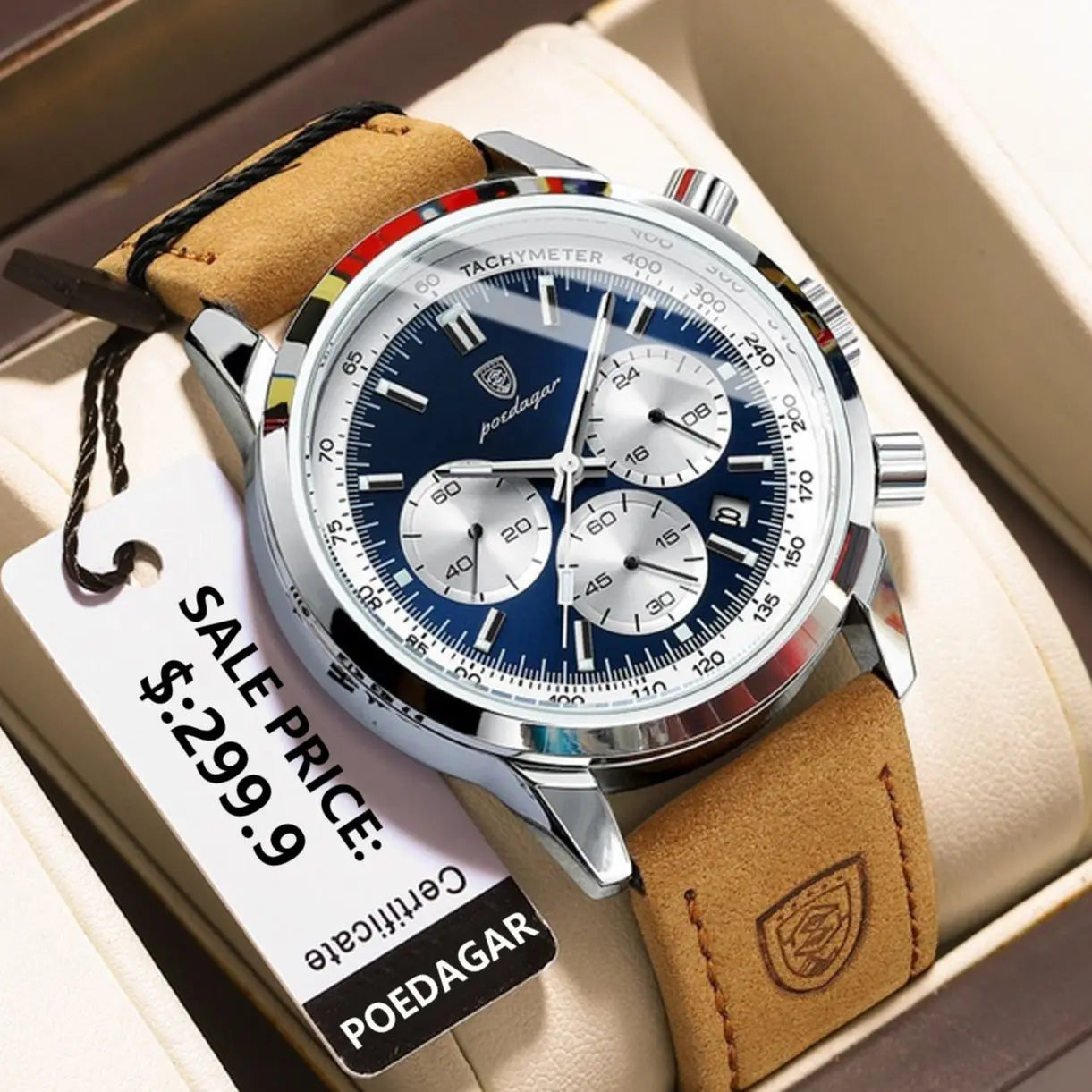 POEDAGAR Luxury Chronograph Watch