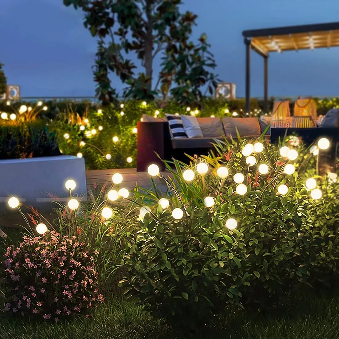 8 LED Solar Firefly Lights