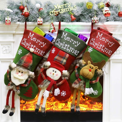 2024 Xmas 3D Plush Big Stockings Set