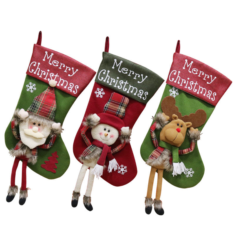 2024 Xmas 3D Plush Big Stockings Set